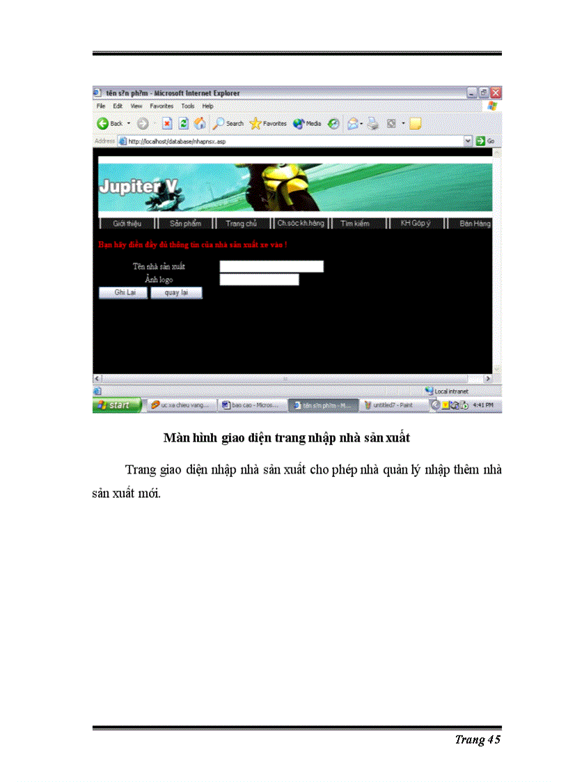 image for page Xây dựng Website bán xe máy doanh nghiệp Hùng Vương