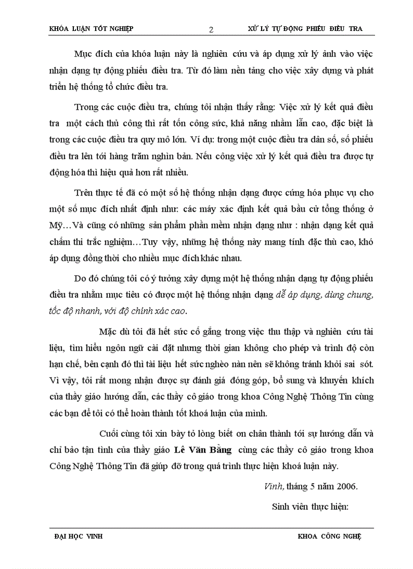 Xử lý tự động phiếu điều tra