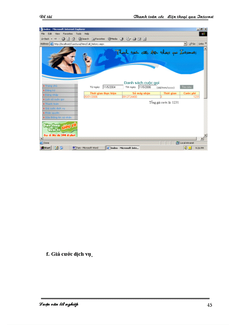 image for page Xây dựng Wed side thanh toán cước điện thoại qua Internet