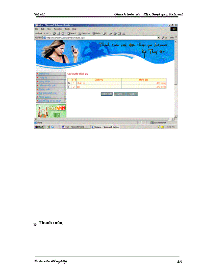 image for page Xây dựng Wed side thanh toán cước điện thoại qua Internet
