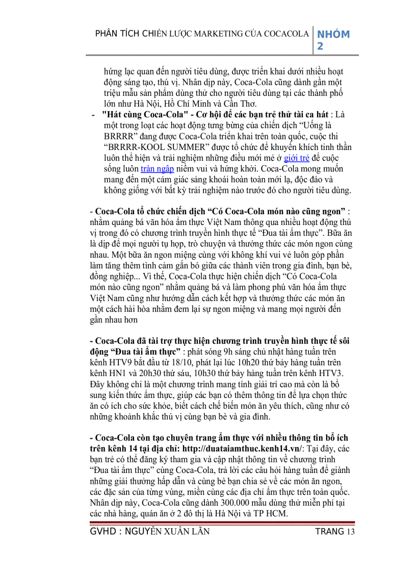 image for page Phân tích chiến lược marketing của cocacola