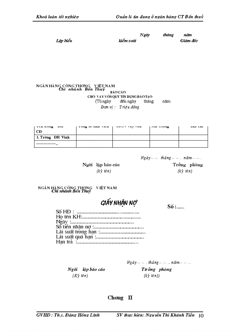 image for page Quản lý tín dụng ở ngân hàng công thương Bến Thuỷ bằng ngôn ngữ lập trình Visual Basic