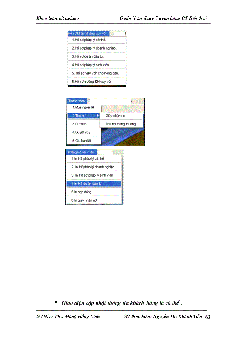 image for page Quản lý tín dụng ở ngân hàng công thương Bến Thuỷ bằng ngôn ngữ lập trình Visual Basic