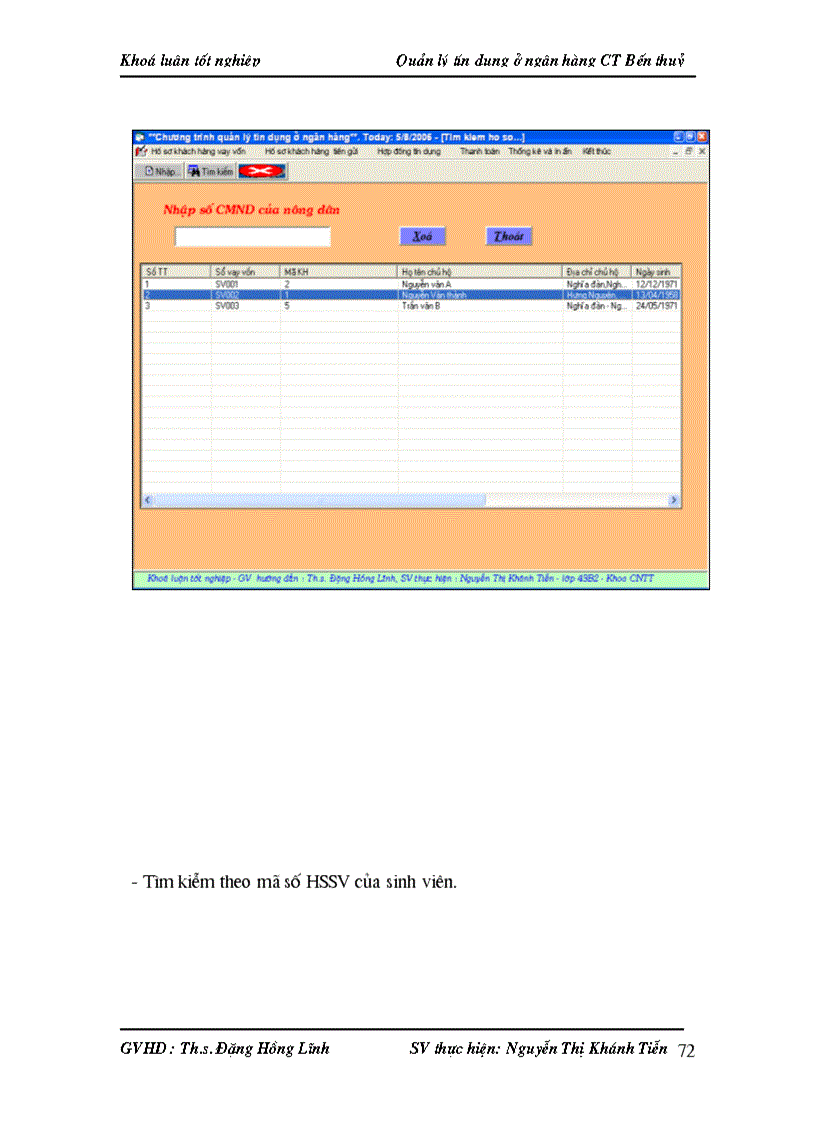 image for page Quản lý tín dụng ở ngân hàng công thương Bến Thuỷ bằng ngôn ngữ lập trình Visual Basic