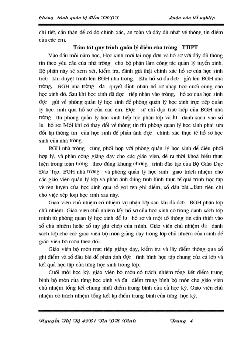 image for page Quản lý điểm ở trường Trung học phổ thông