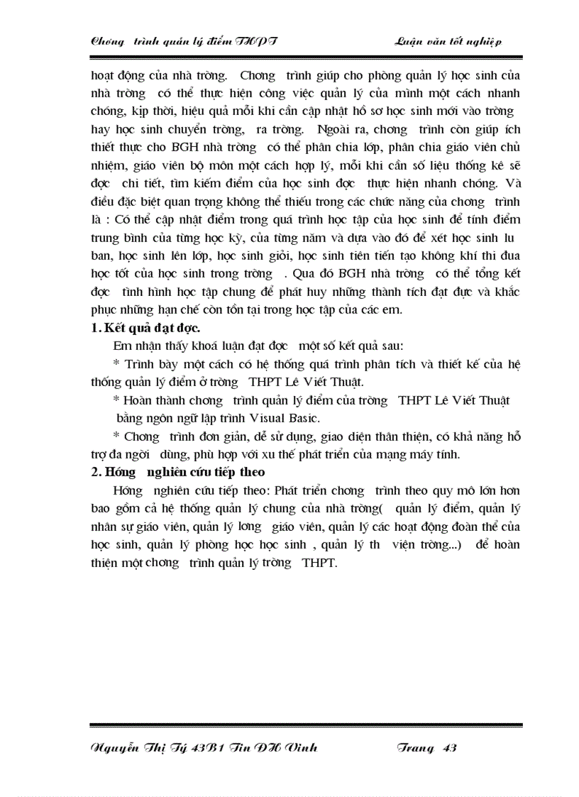 image for page Quản lý điểm ở trường Trung học phổ thông