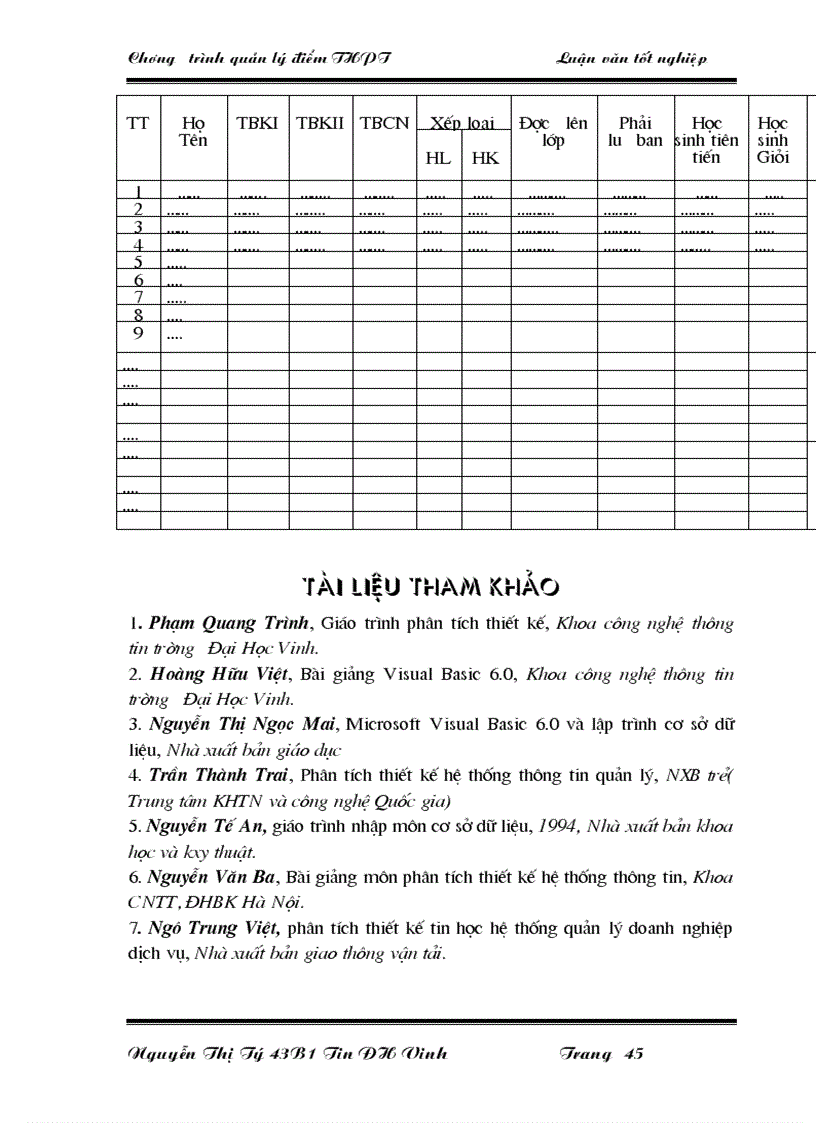 image for page Quản lý điểm ở trường Trung học phổ thông