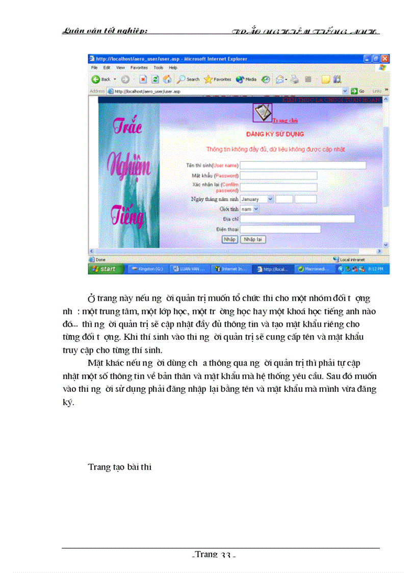 image for page Xây dựng website trắc nghiệm tiếng anh