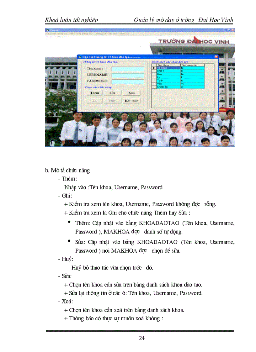 image for page Xây dựng phần mềm Quản lý Giờ dạy ở trường Đại Học Vinh