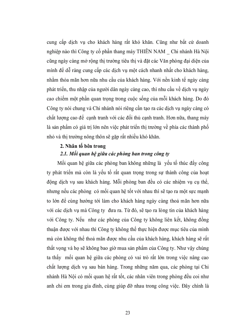 image for page Một số giải pháp nhằm nâng cao chất lượng dịch vụ sau bán hàng tại công ty cổ phần thang máy THIÊN NAM Chi nhánh Hà Nội