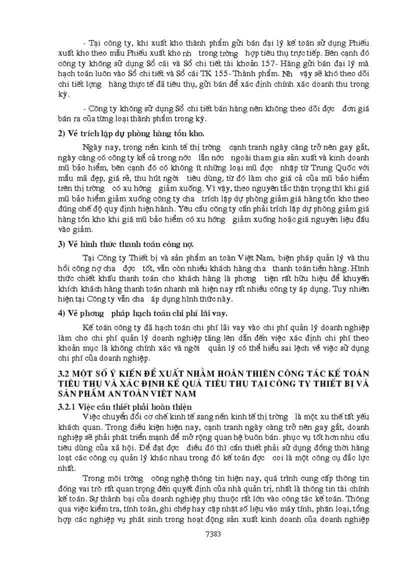 image for page Hoàn thiện công tác kế toán tiêu thụ và xác định kế quả tiêu thụ tại công ty thiết bị và sản phẩm an toàn việt nam