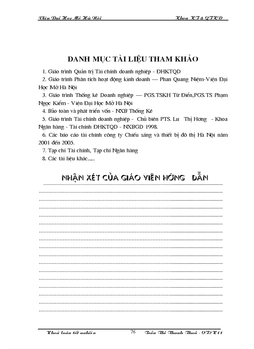 image for page Phân tích tình hình sử dụng vốn và những biện pháp nâng cao hiệu quả sử dụng vốn tại công ty Chiếu sáng và thiết bị đô thị Hà Nội