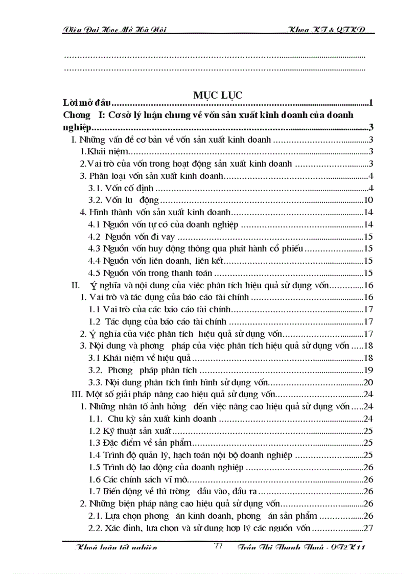 image for page Phân tích tình hình sử dụng vốn và những biện pháp nâng cao hiệu quả sử dụng vốn tại công ty Chiếu sáng và thiết bị đô thị Hà Nội