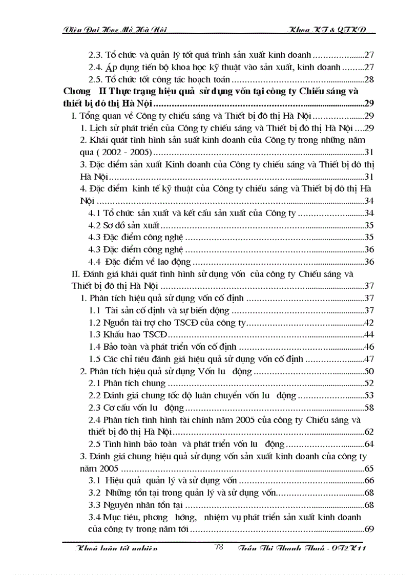 image for page Phân tích tình hình sử dụng vốn và những biện pháp nâng cao hiệu quả sử dụng vốn tại công ty Chiếu sáng và thiết bị đô thị Hà Nội