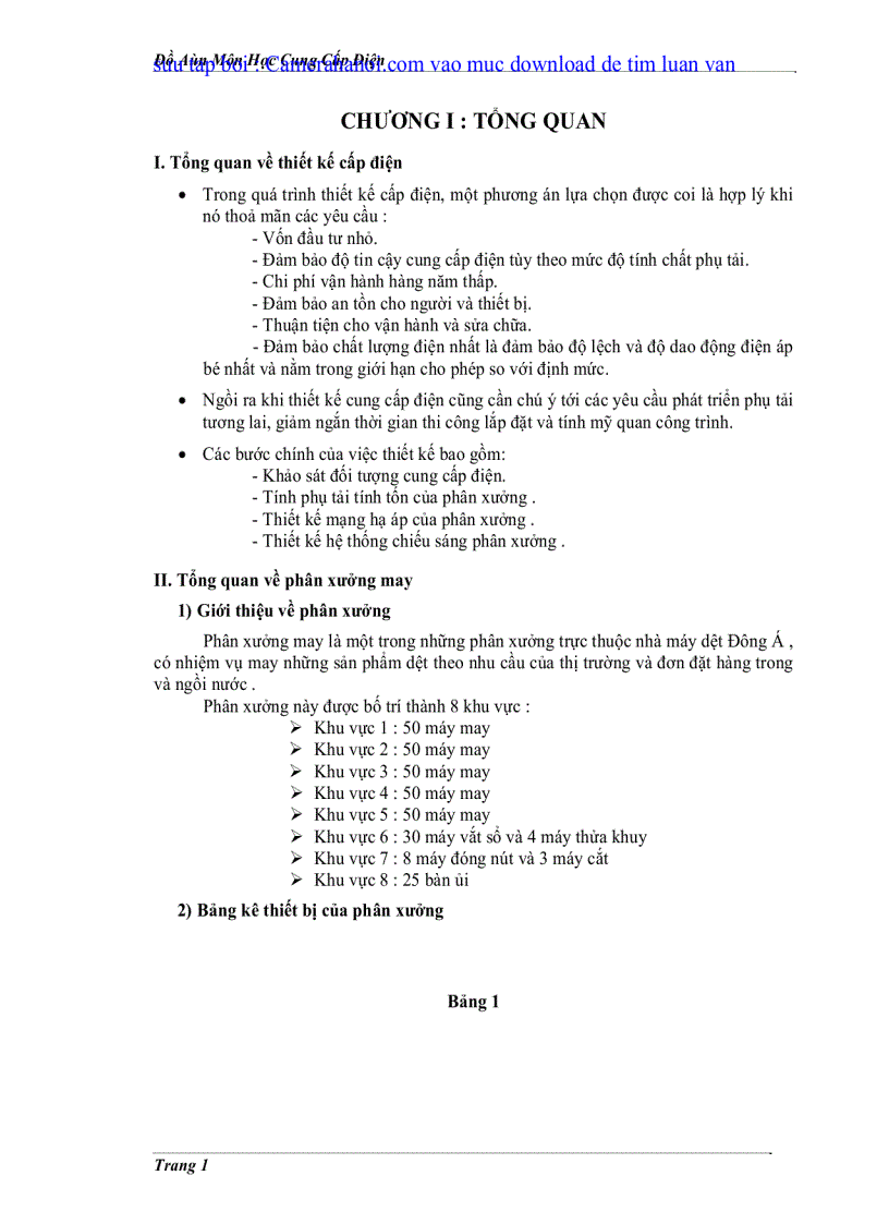 image for page Đồ án cung cấp điện cho phân xưởng may PDF