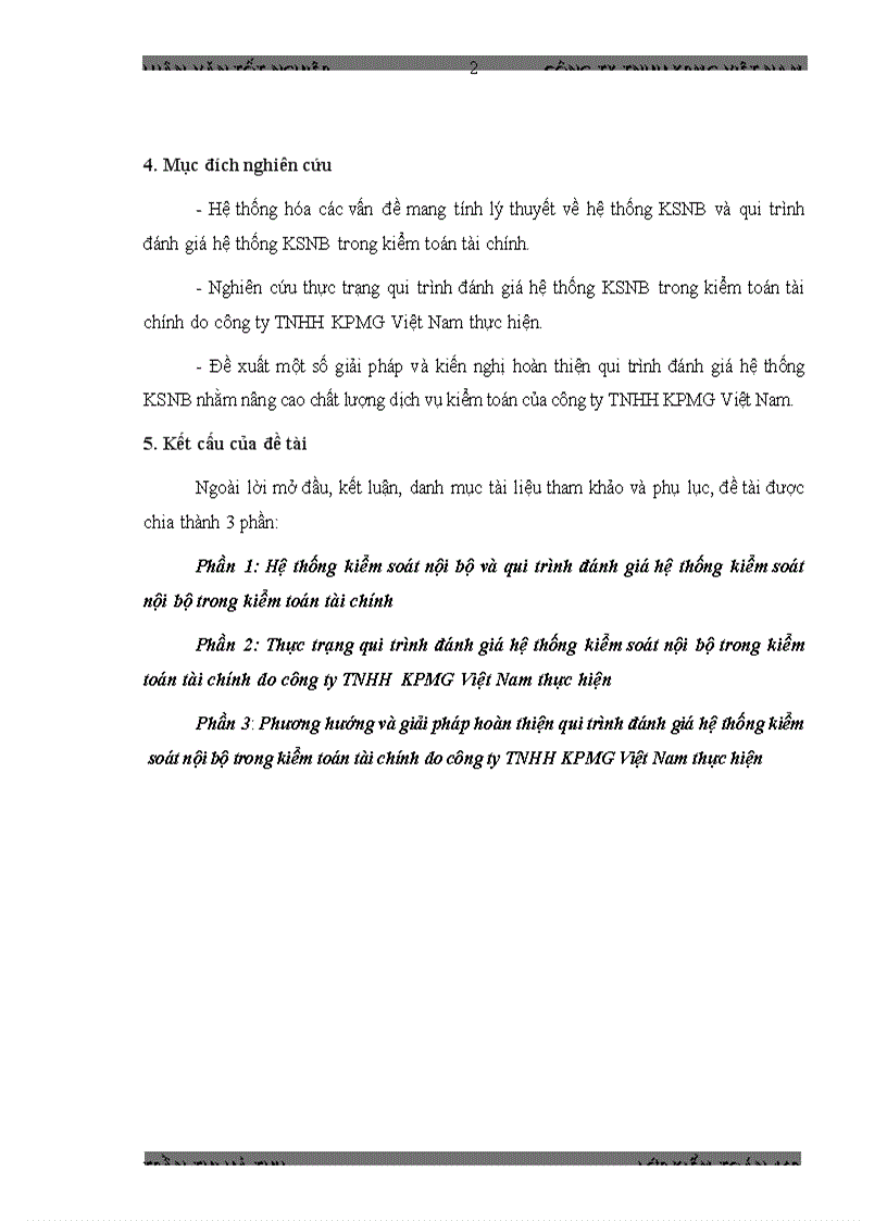image for page Hoa n Thiê n Quy Tri nh đa nh gia Hê Thô ng KSNB trong KTTC do CT TNHH KPMG VN thuc hien