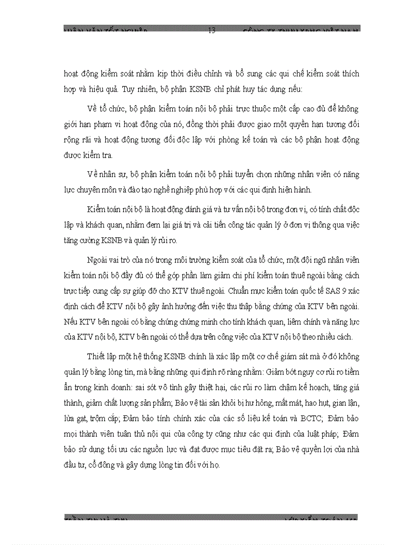 image for page Hoa n Thiê n Quy Tri nh đa nh gia Hê Thô ng KSNB trong KTTC do CT TNHH KPMG VN thuc hien