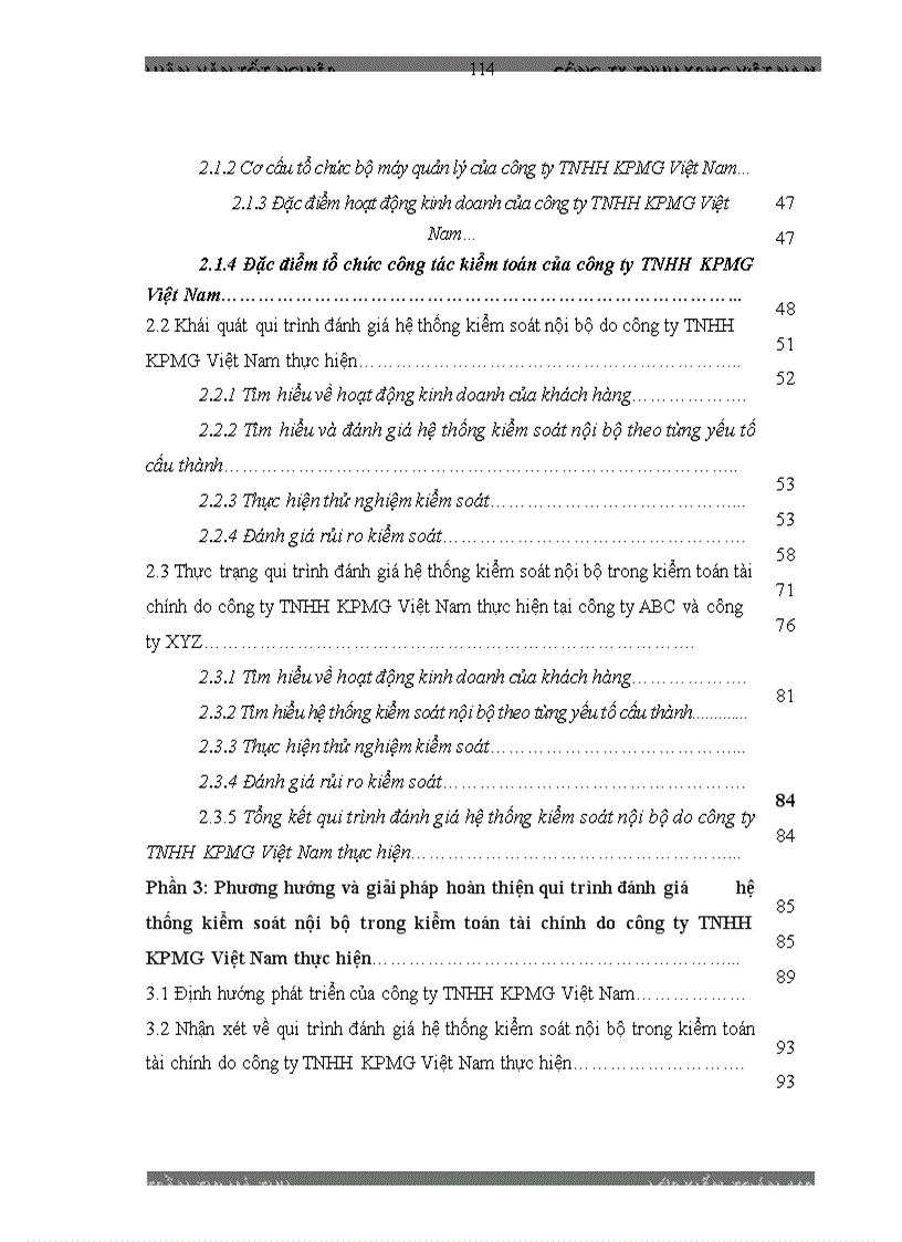 image for page Hoa n Thiê n Quy Tri nh đa nh gia Hê Thô ng KSNB trong KTTC do CT TNHH KPMG VN thuc hien