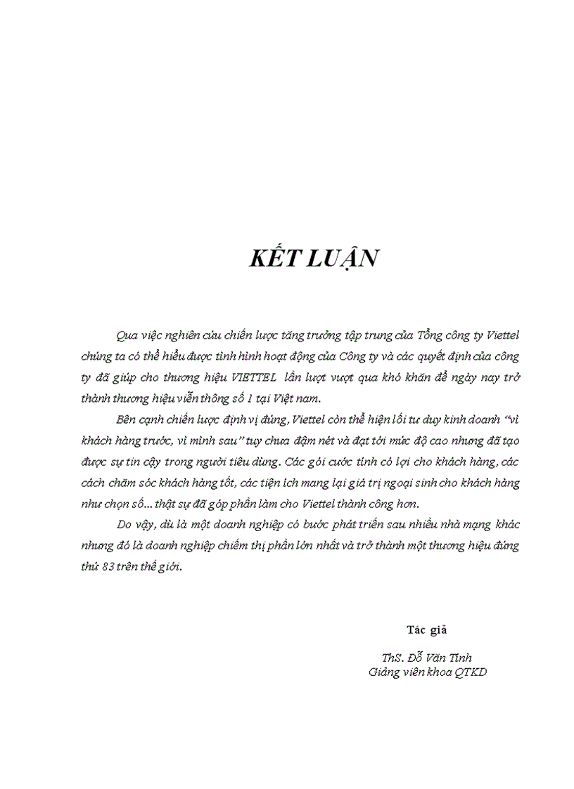 image for page Phân tích chiến lược tăng trưởng tập trung tại công ty viễn thông quân đội Viettel