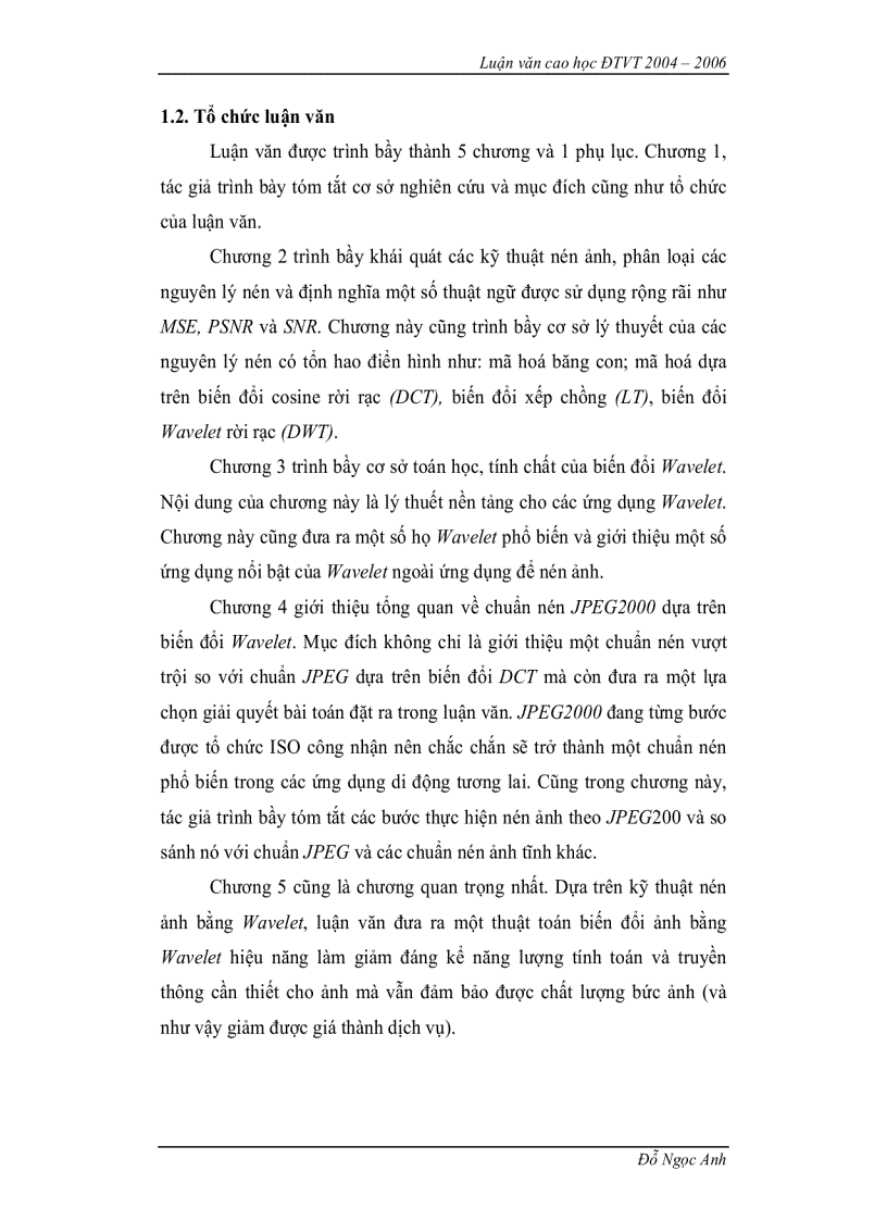 image for page Nén ảnh sử dụng biến đổi WAVELET và ứng dụng trong các dịch vụ dữ liệu đa phương tiện di động