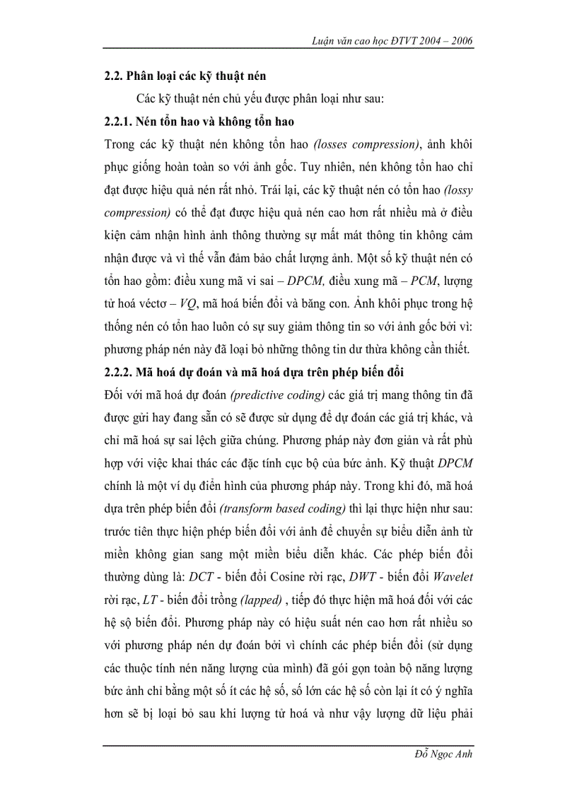 image for page Nén ảnh sử dụng biến đổi WAVELET và ứng dụng trong các dịch vụ dữ liệu đa phương tiện di động