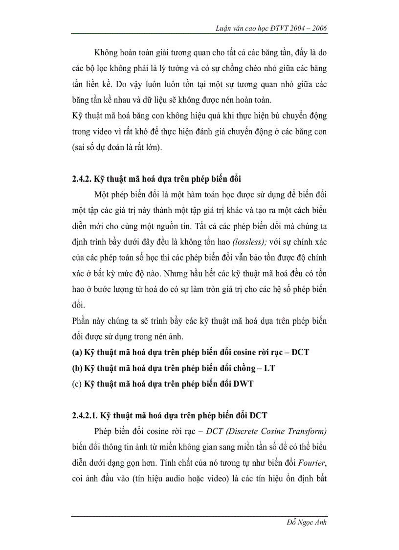 image for page Nén ảnh sử dụng biến đổi WAVELET và ứng dụng trong các dịch vụ dữ liệu đa phương tiện di động