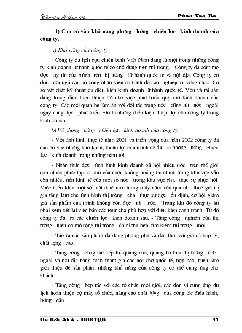 image for page Thực trạng việc thực hiện chiến lược marketing tại công ty du lịch cựu chiến binh việt nam trong những năm qua