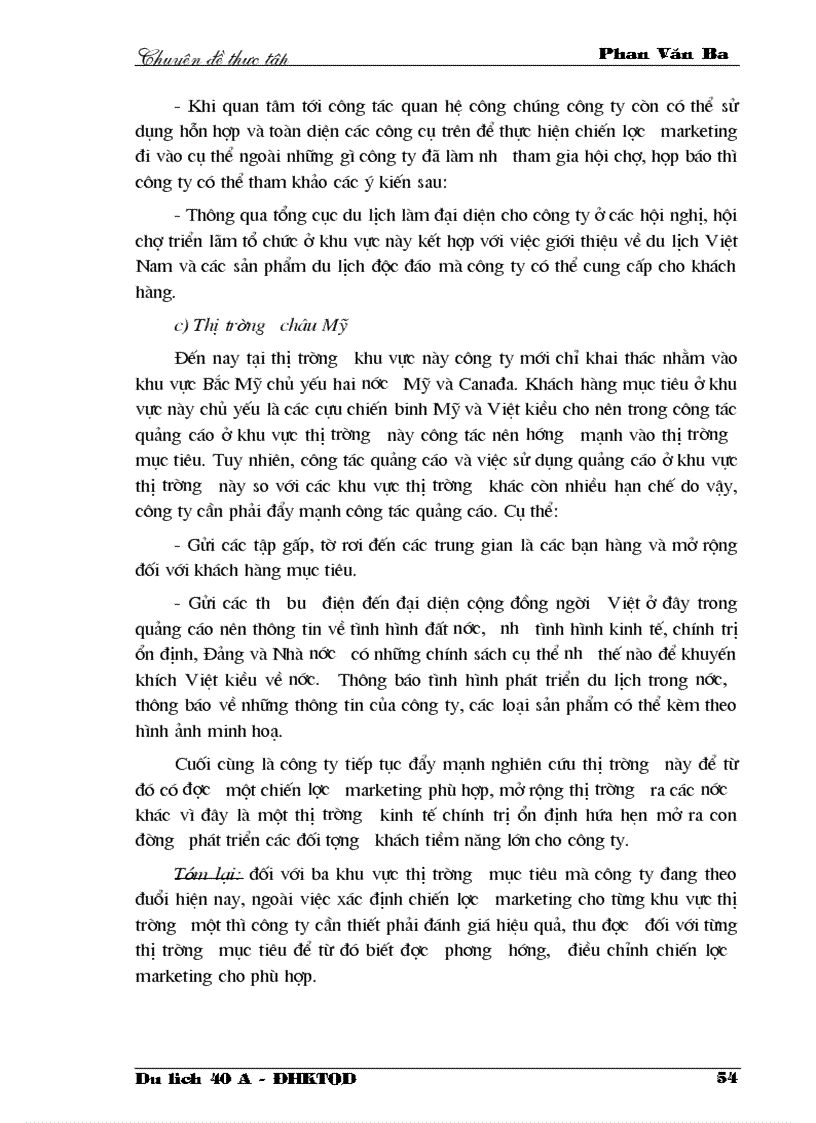 image for page Thực trạng việc thực hiện chiến lược marketing tại công ty du lịch cựu chiến binh việt nam trong những năm qua