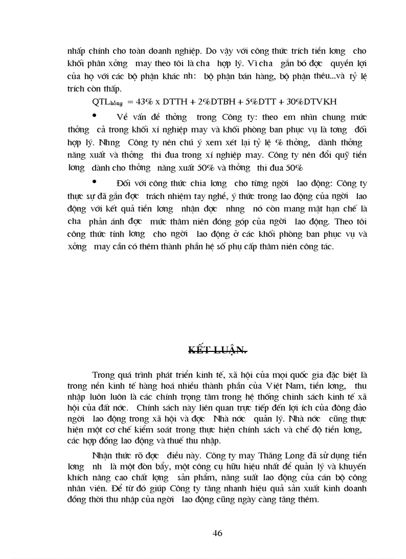 image for page Hoàn thiện công tác tổ chức quản lý tiền lương tại Công ty may Thăng Long