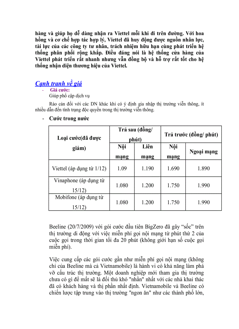 Chiến lược cạnh tranh trên thị trường dịch vụ viễn thông Việt Nam trường hợp Vinaphone Viettel Mobifone Vietnam Mobile S Fone