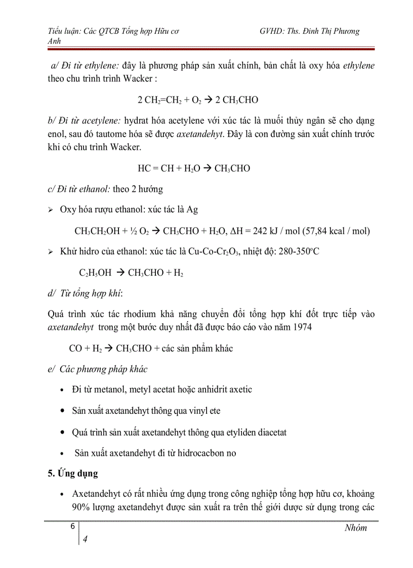 image for page Công nghệ sản xuất axetandehyt