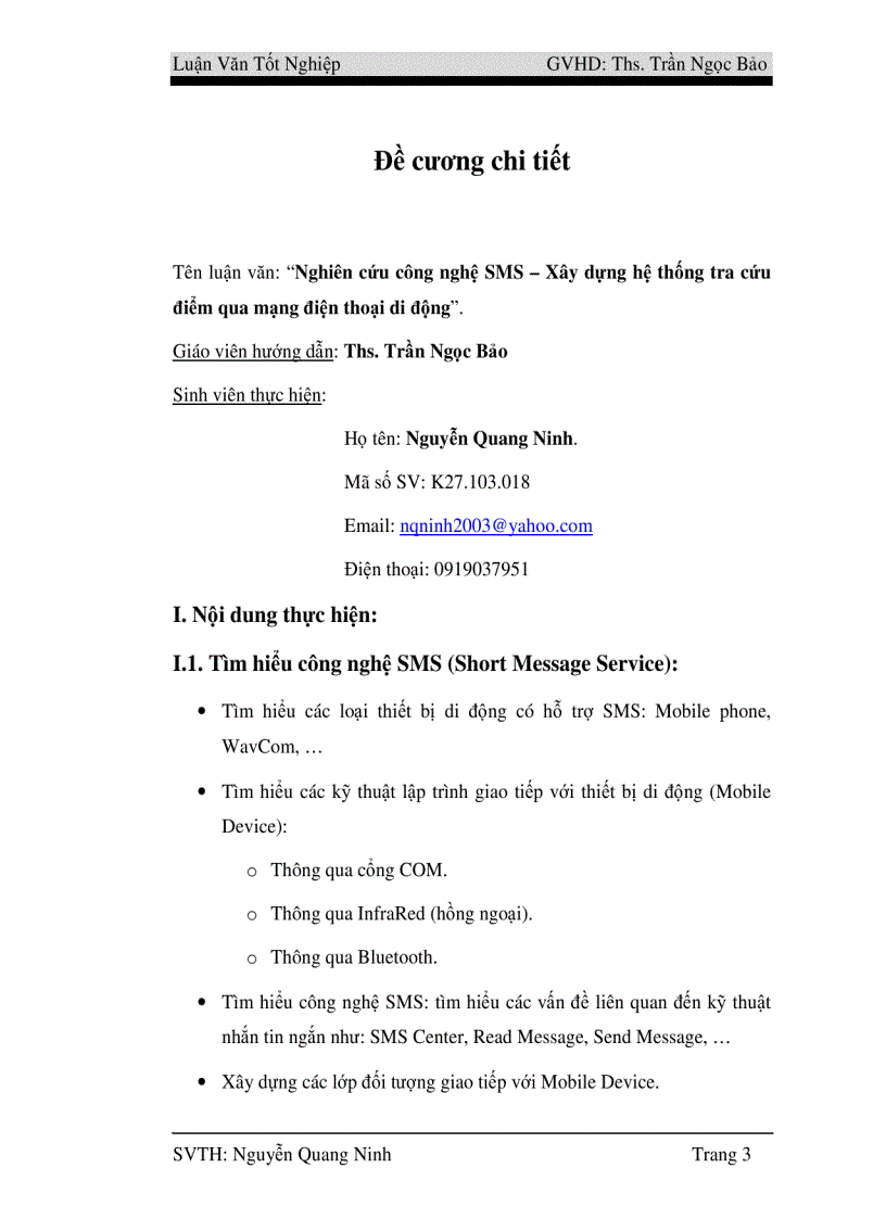 image for page Nghiên cứu công nghệ SMS và xây dựng hệ thống tra cứu điểm qua mạng điện thoại di động