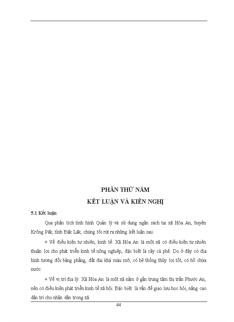 image for page Tình hình quản lý và sử dụng ngân sách Nhà nước của xã Hòa An huyện Krông Păk tỉnh Đăk Lăk năm 2009 2010