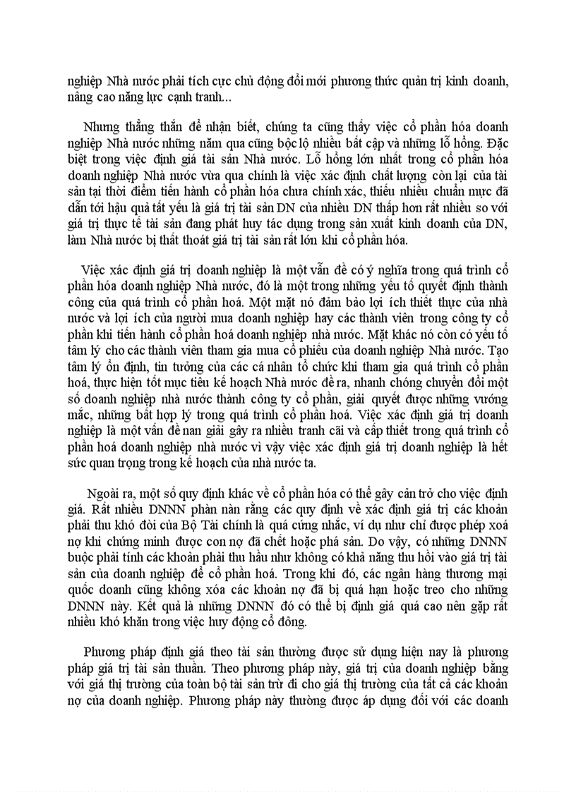 image for page Vận dụng phương pháp xác định giá trị tài sản thuần để định giá doanh nghiệp