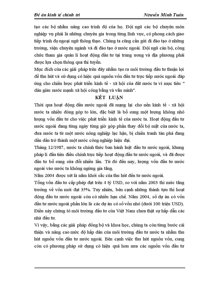 image for page Thu hút và sử dụng có hiệu quả đầu tư nước ngoài trong nền kinh tế thị trường ở nước ta hiện nay