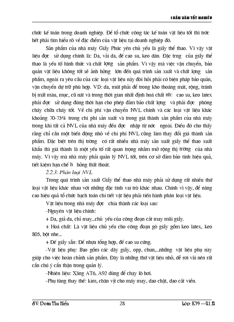 image for page Kế toán nguyên vật liệu và tình hình tổ chức quản lý sử dụng nguyên vật liệu tại Nhà máy Giầy Phúc Yên