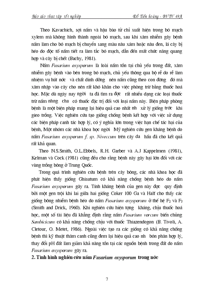 image for page Nghiên cứu bệnh héo vàng Fusarium oxysporum hại một số cây trồng cạn vụ hè thu năm 2007 tại vùng Gia Lâm Hà Nội và thử nghiệm chế phẩm sinh học phòng trừ bệnh