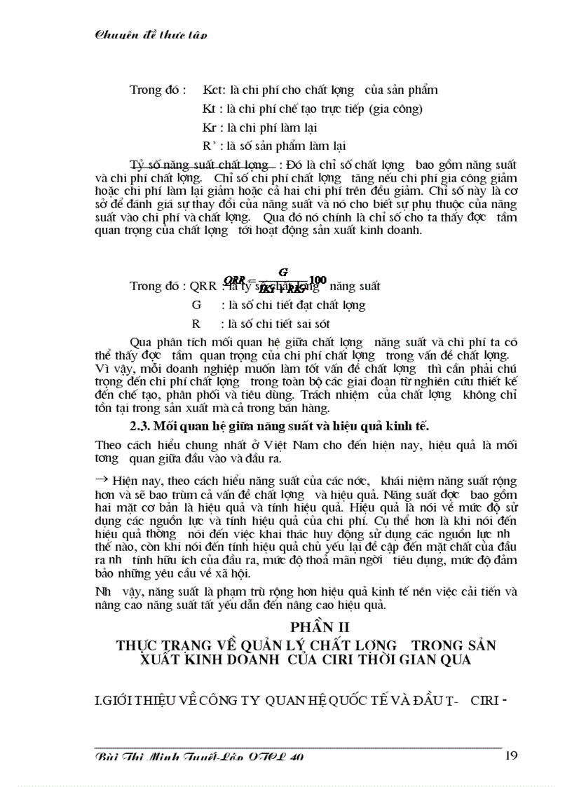 image for page Những giải pháp cơ bản nâng cao hiệu quả quản lý chất l ượng trong sản xuất kinh doanh của Công ty quan hệ quốc tế đầu tư sản xuất