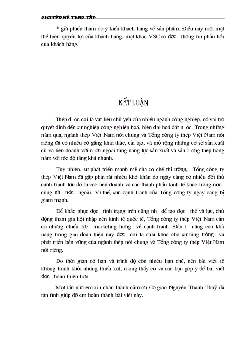 image for page Một số chiến lược Marketing nhằm tăng khả năng cạnh tranh của Tổng công ty Thép Việt Nam