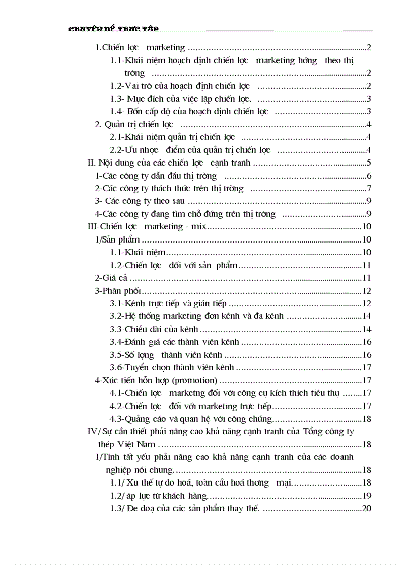 image for page Một số chiến lược Marketing nhằm tăng khả năng cạnh tranh của Tổng công ty Thép Việt Nam