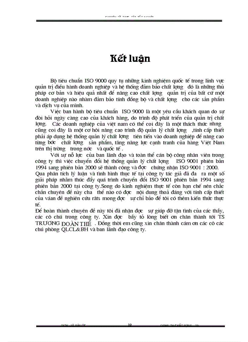 image for page Một số vấn đề của việc chuyển đổi hệ thống quản lý chất l ượng theo tiêu chuẩn ISO 9000 1994 sang phiên bản 2000 tại Công ty điện tử Hà Nội
