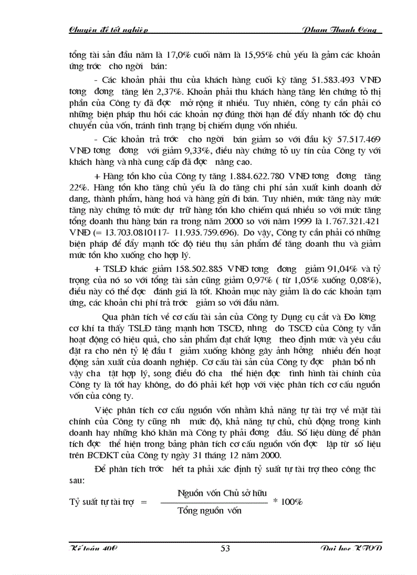 image for page Phân tích tình hình tài chính thông qua hệ thống báo cáo tài chính kế toán và các biện pháp nâng cao hiệu quả sử dụng vốn kinh doanh tại Công ty Dụng cụ cắt và Đo l ờng cơ khí