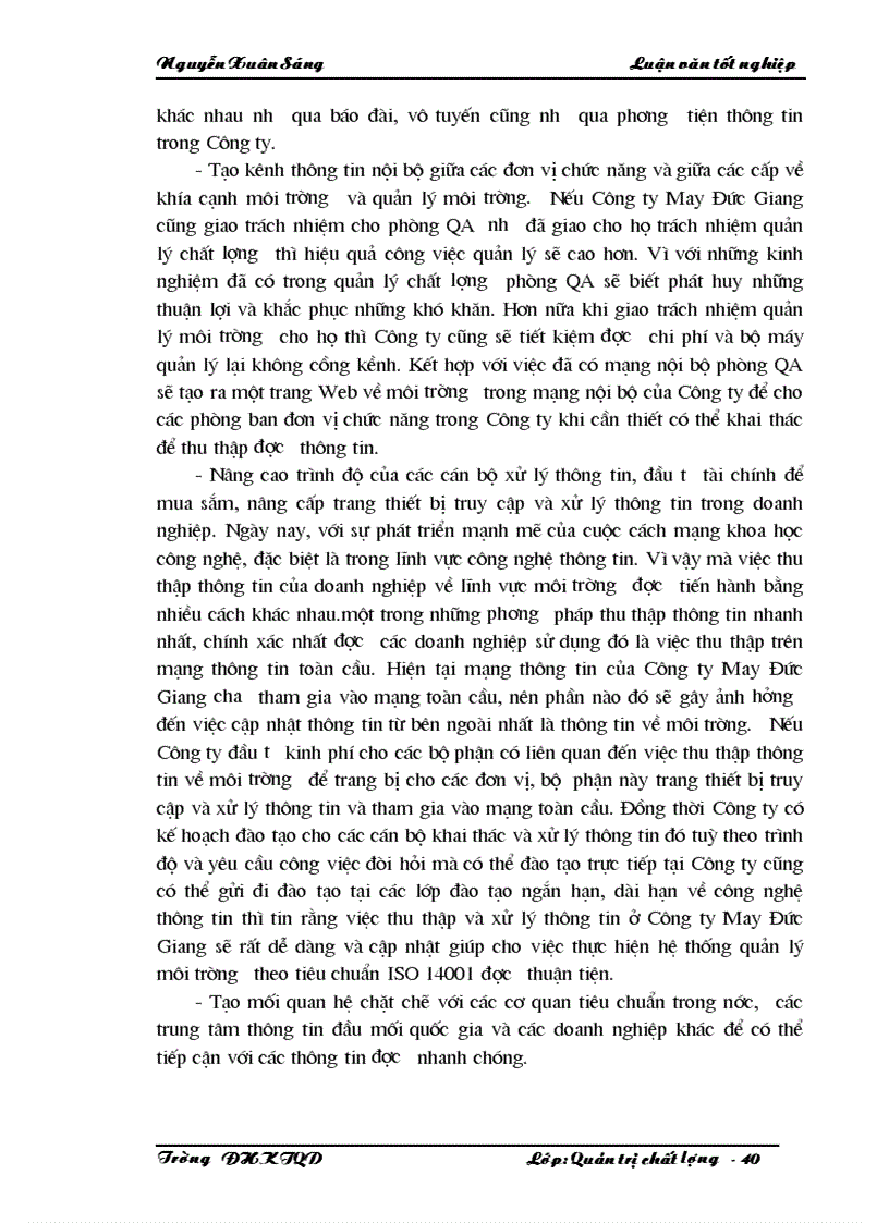 image for page Một số giải pháp xây dựng hệ thống quản lý môi tr ường ISO 14001 ở Công ty May Đức Giang