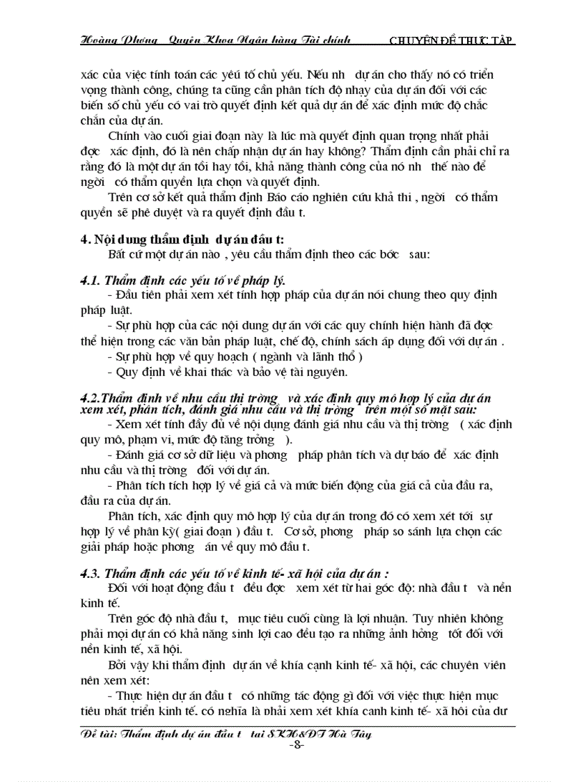 image for page Một số ý kiến về công tác thẩm định dự án đầu tư tại Sở kế hoạch đầu tư Hà Tây