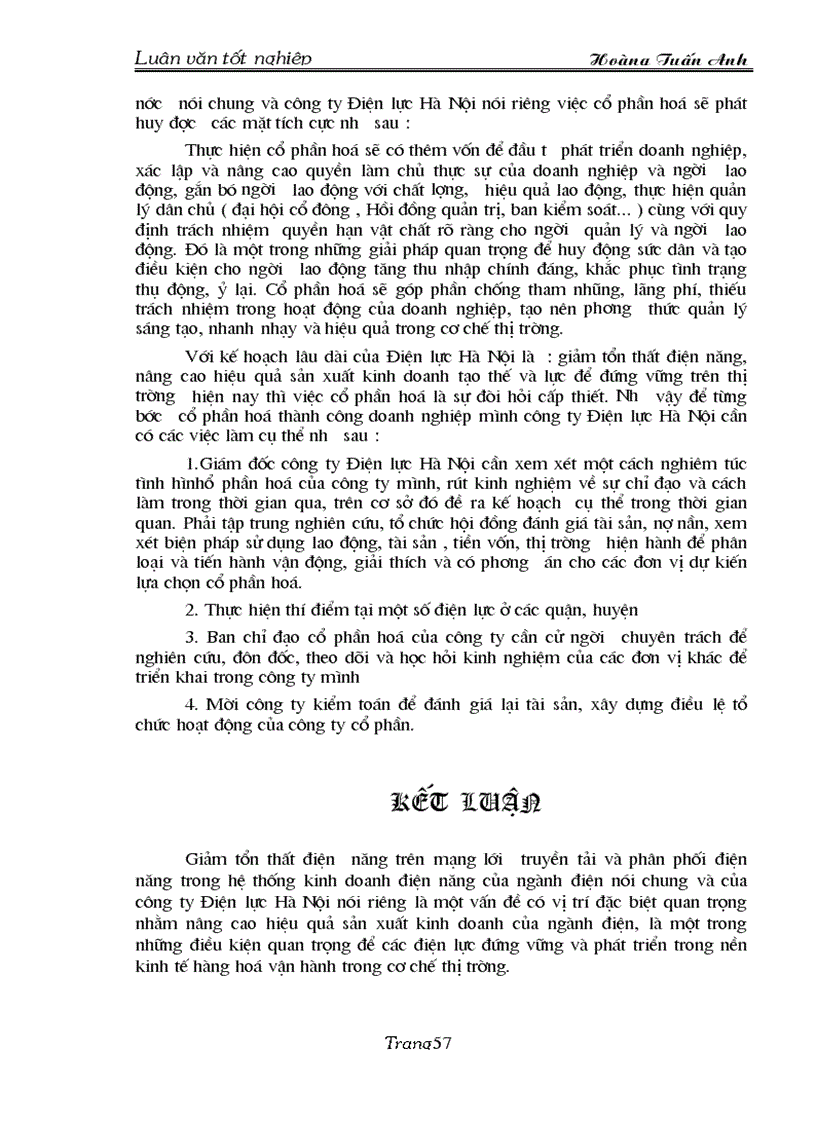 image for page Một số biện pháp chủ yếu nhằm giảm tổn thất điện năng trong quản lý truyền tải và phân phối điện năngcủa công ty điện lực Hà nội