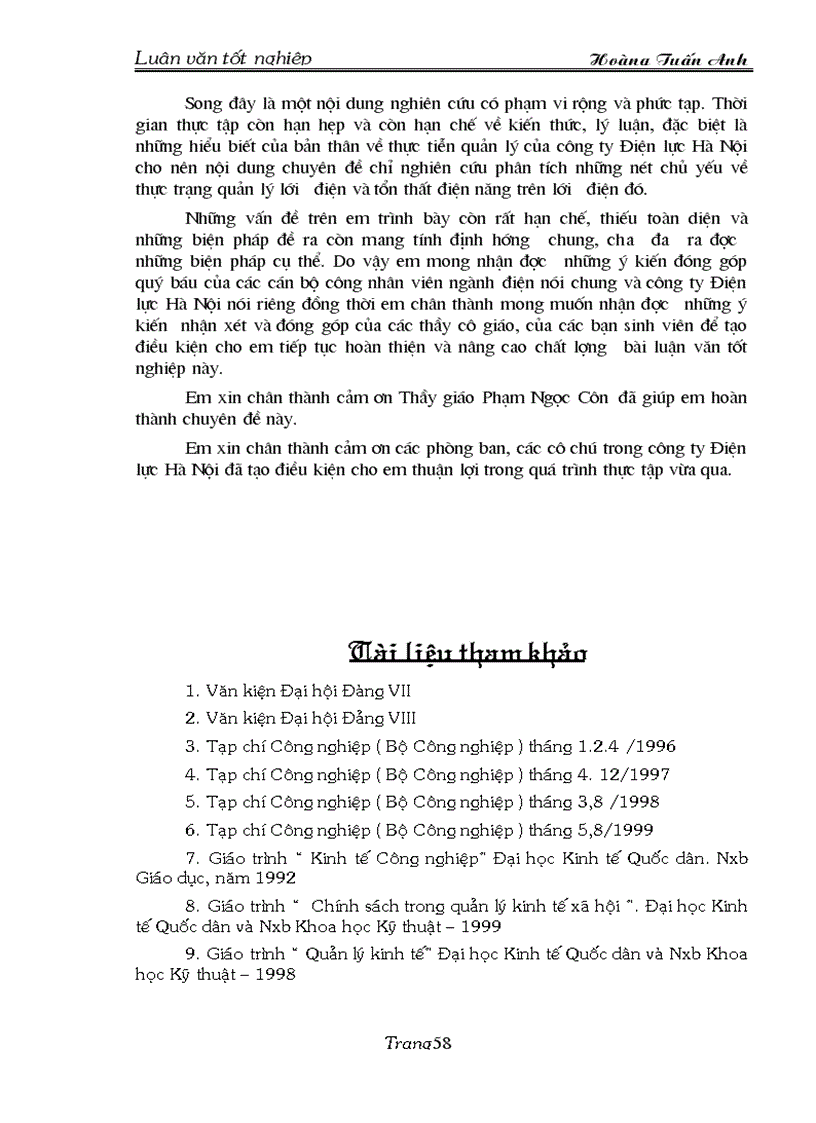 image for page Một số biện pháp chủ yếu nhằm giảm tổn thất điện năng trong quản lý truyền tải và phân phối điện năngcủa công ty điện lực Hà nội