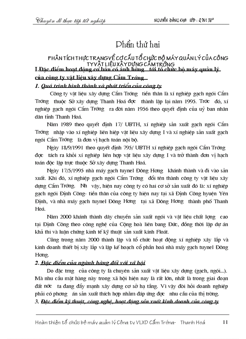 image for page Hoàn thiện tổ chức bộ máy quản lý công ty vật liệu xây dựng Cẩm Tr ướng
