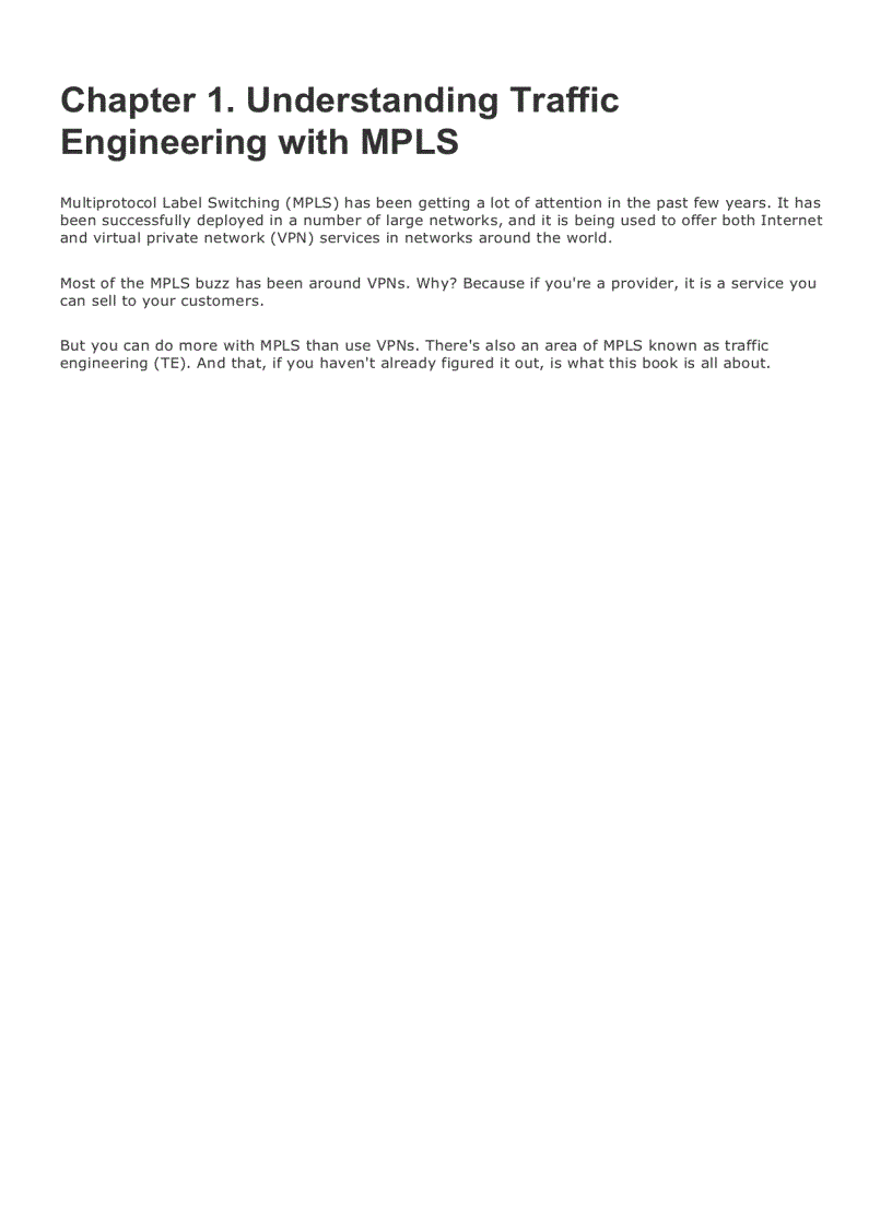 image for page Traffic Engineering with MPLS