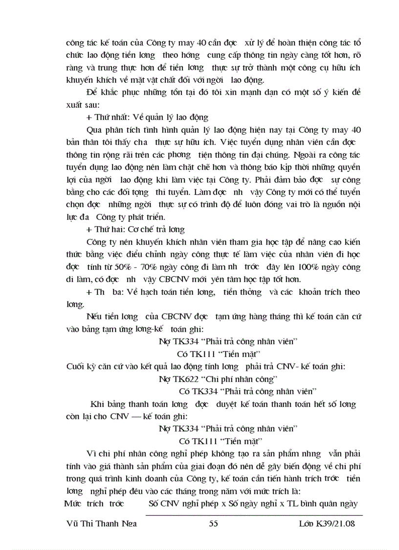 image for page Thực trạng tổ chức kế toán lao động tiền lương và các khoản trích theo lương tại Công ty May 40