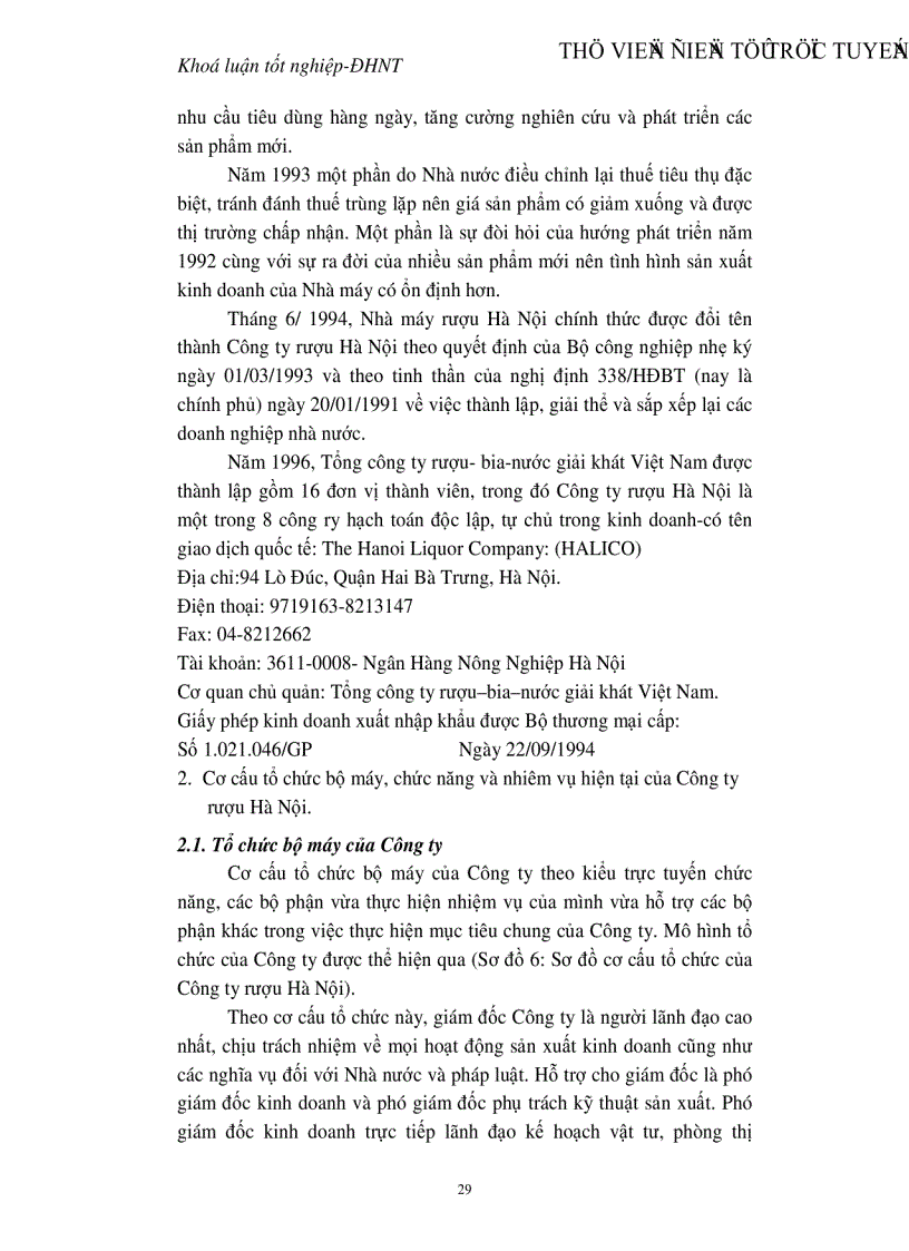 image for page Quản trị hệ thống kênh phân phối tại Công ty rượu Hà Nội